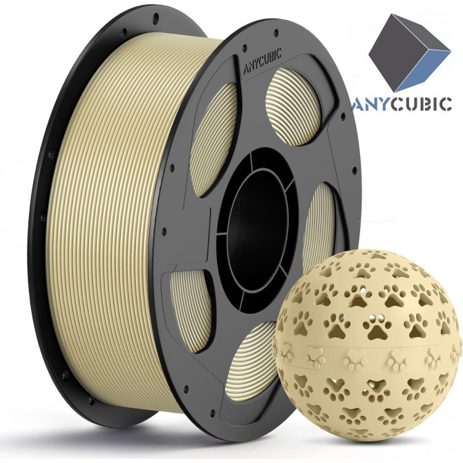 Filament PETG Beige, Anycubic, AHPELB-102, 1kg pentru imprimanta 3D