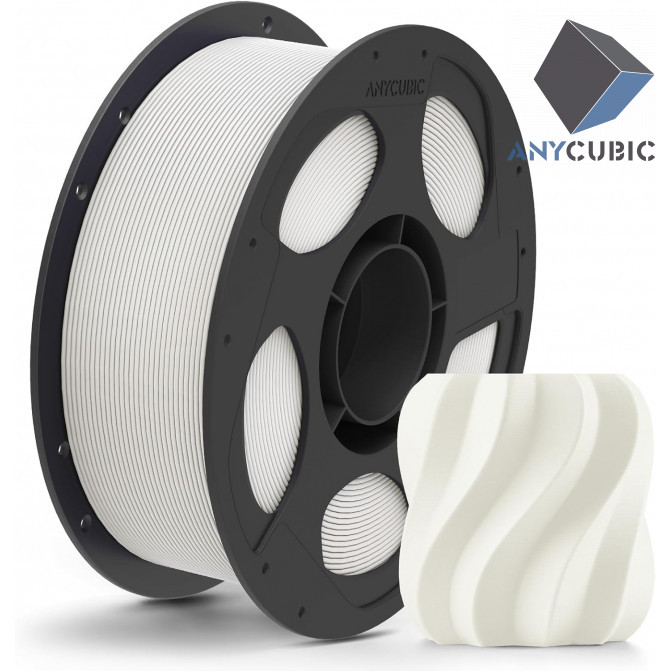 Filament PLA Matte White, Anycubic, AHYGBW-101, 1kg pentru imprimanta 3D