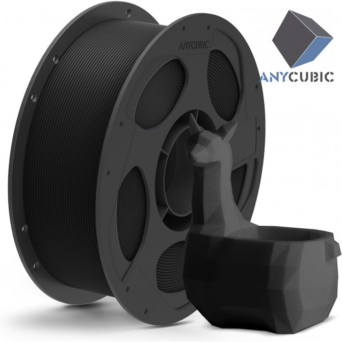 Filament PLA Matte Black, Anycubic, AHYGBK-101, 1kg pentru imprimanta 3D