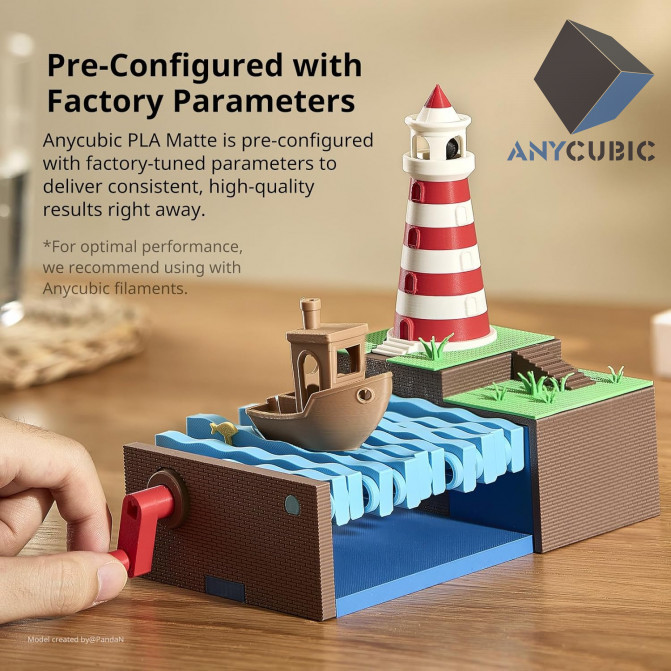 Filament PLA Matte Black, Anycubic, AHYGBK-101, 1kg pentru imprimanta 3D