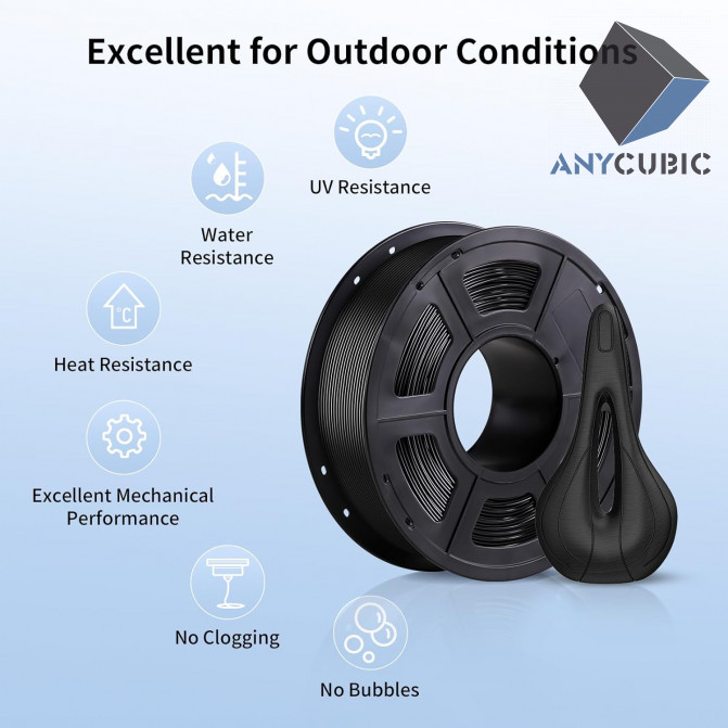 Filament ASA Grey, Anycubic, AHASGE-101, 1kg pentru imprimanta 3D