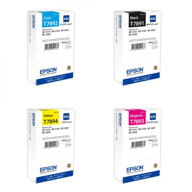 Set cartușe cu jet de cerneală Epson T789 XXL (Bk, C, M, Y) Original