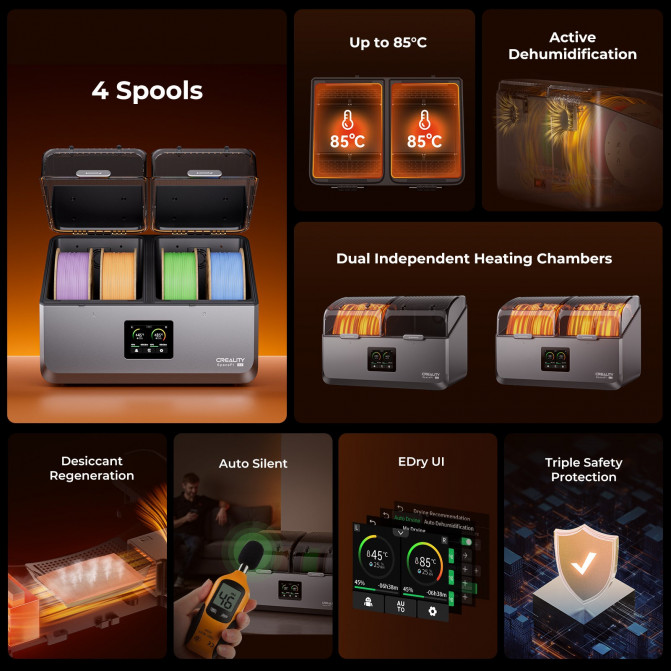 Uscător de filament Creality SpacePi X4