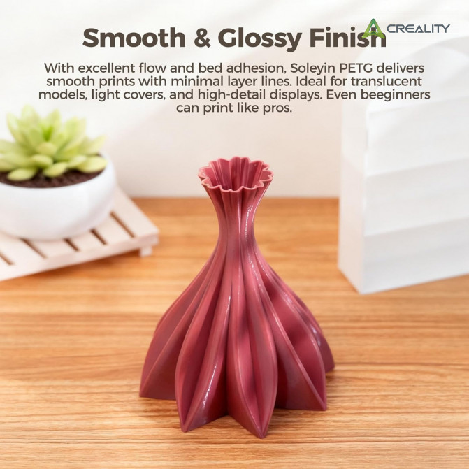 Filament PETG Mangosteen Purple, Creality, Soleyin Basic, 1kg pentru imprimanta 3D