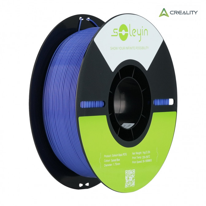 Filament PETG Sunset Blue, Creality, Soleyin Basic, 1kg pentru imprimanta 3D