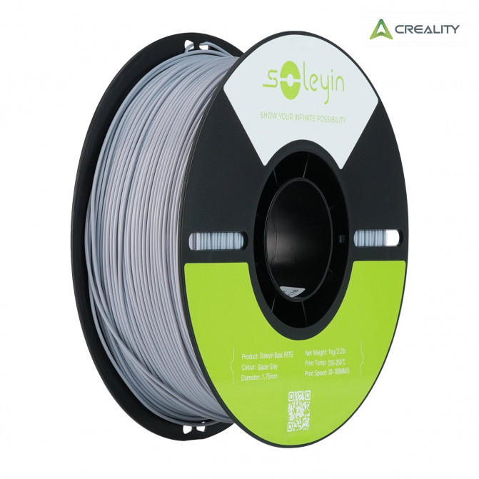 Филамент PETG Glacier Grey, Creality, Soleyin Basic, 1кг для 3D-принтера