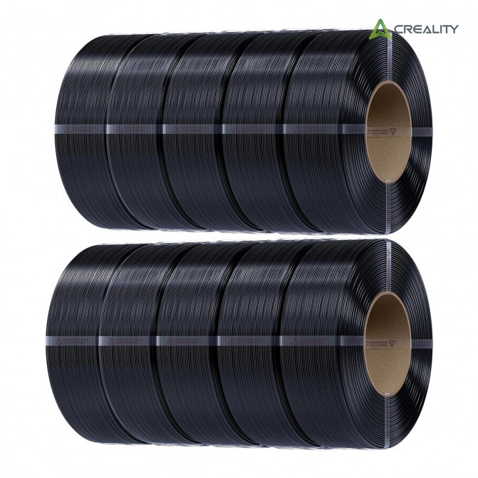 Filament PETG 10kg Black, Creality, CR-PETG, (fără bobină), 10buc de 1kg in set pentru imprimanta 3D