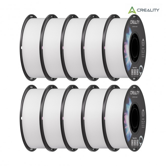 Filament PETG 10kg White, Creality, CR-PETG, 10buc de 1kg in set pentru imprimanta 3D