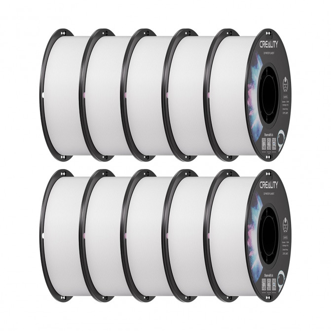 Filament pentru imprimanta 3D Creality, CR-PETG, White x10, 1.75 мм, 10кг
