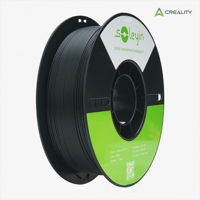 Филамент PLA Black, Creality, Soleyin Ultra, 1кг для 3D-принтера