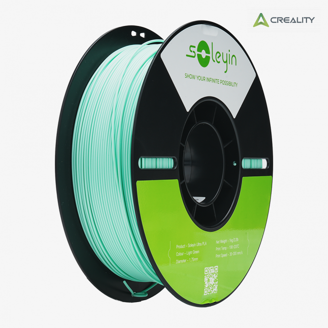 Филамент PLA Light Green, Creality, Soleyin Ultra, 1кг для 3D-принтера