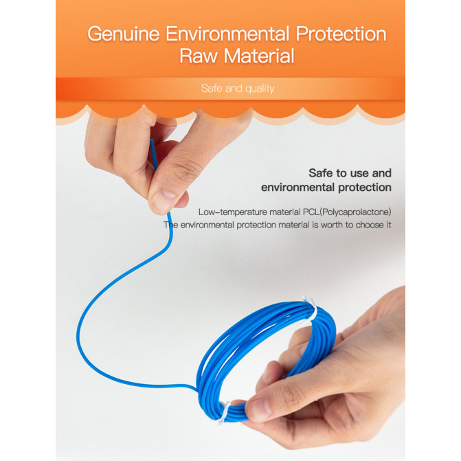 Filament pentru stilou 3D PCL, Creality, set: 10 culori, 1.75 mm