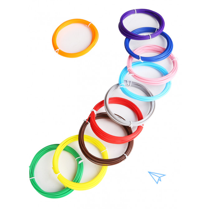Filament pentru stilou 3D PCL, Creality, set: 10 culori, 1.75 mm