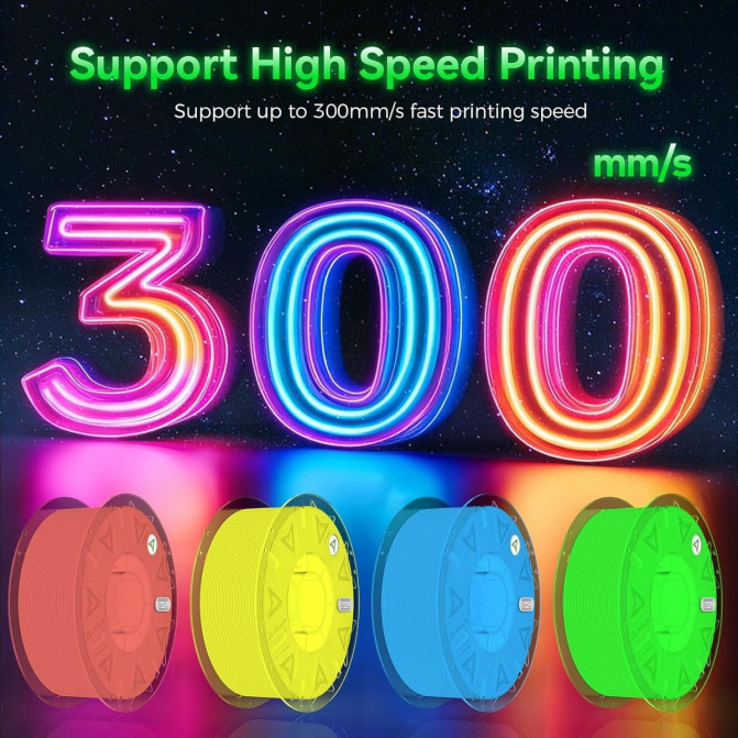Filament pentru imprimanta 3D Creality, Hyper Luminous PLA, Yellow, 1.75 мм, 1кг