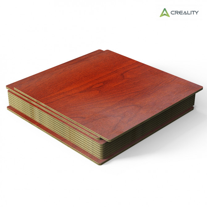 Foi de placaj din lemn roșu (Redwood) seria Falcon Creality, set 300×300×3 mm, 10 buc.