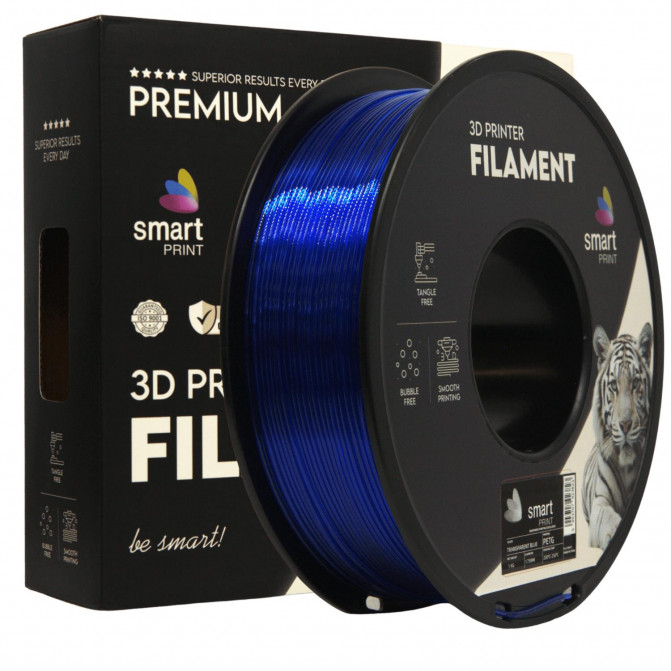 Филамент для 3D-принтера PETG, FG-S199-E1 Smart Print, Transparent Blue, 1.75 мм, 1кг