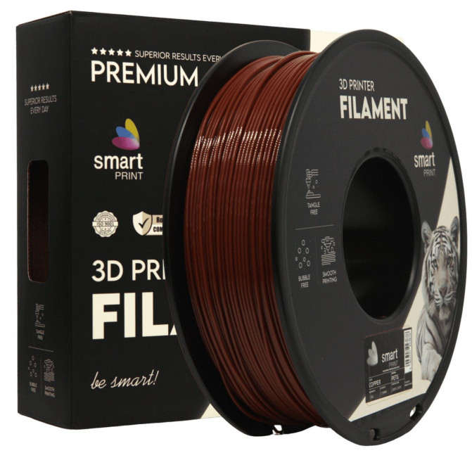 Filament pentru imprimanta 3D Smart Print FG-S204-E1, PETG, Copper, 1.75 mm, 1kg