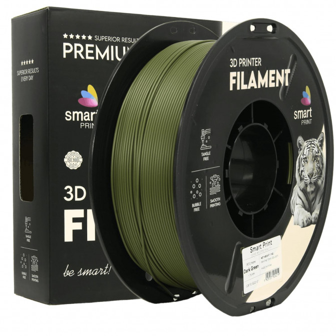 Филамент для 3D-принтера PETG, FG-S222-E1 Smart Print, Matte Dark Green, 1.75 мм, 1кг