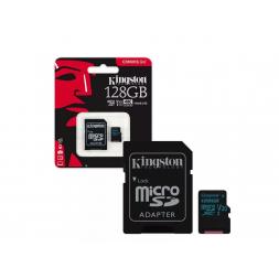 Card de Memorie 128GB microSD Class10 A1 UHS-I + SD adapter  Kingston Canvas Select Plus, 600x