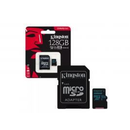 Карта памяти 128GB microSD Class10 A1 UHS-I + SD adapter  Kingston Canvas Select Plus, 600x