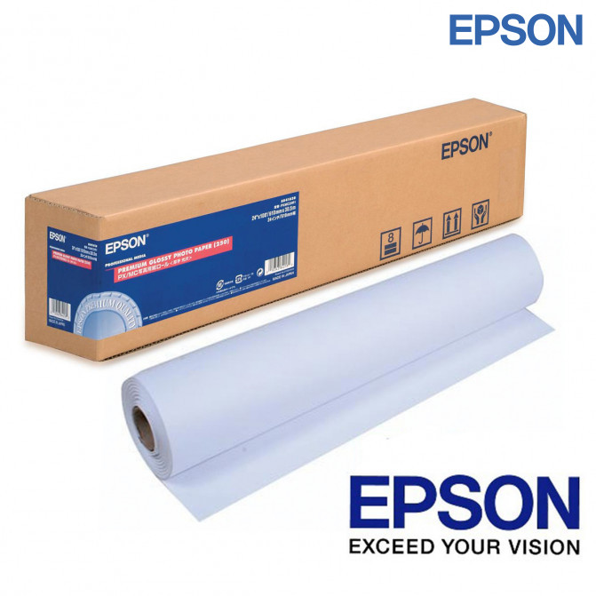 Фотобумага Epson 24' (610мм) 250 гр глянцевая Premium рулон 30 метров C13S041638