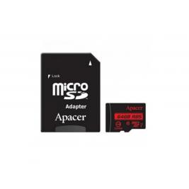 Карта памяти 64GB MicroSD, Apacer (Class 10) UHS-I (U1) +SD адаптер