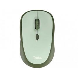 Mouse Trust Yvi + Eco Wireless Silent Mouse - Green, 8m 2.4GHz, Micro receiver, 800-1600 dpi, 4 button, AA battery, USB