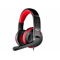 Căști SVEN AP-G112MV, Gaming Headphones with microphone, 2*3.5 mm (3 pin) stereo mini-jack, Fabric cable 1.8m, Black-Red