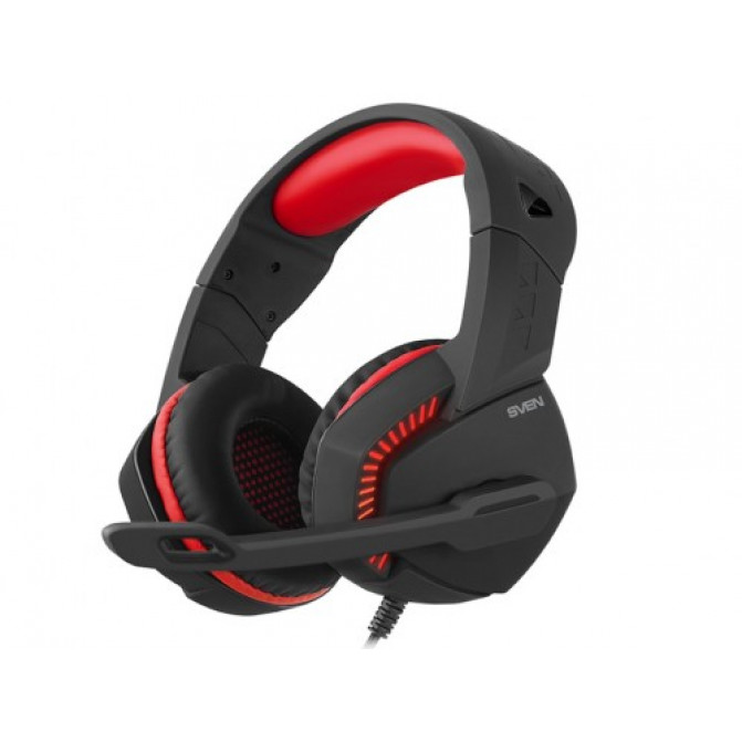 Наушники SVEN AP-U989MV, игровые с микрофоном Black/Red