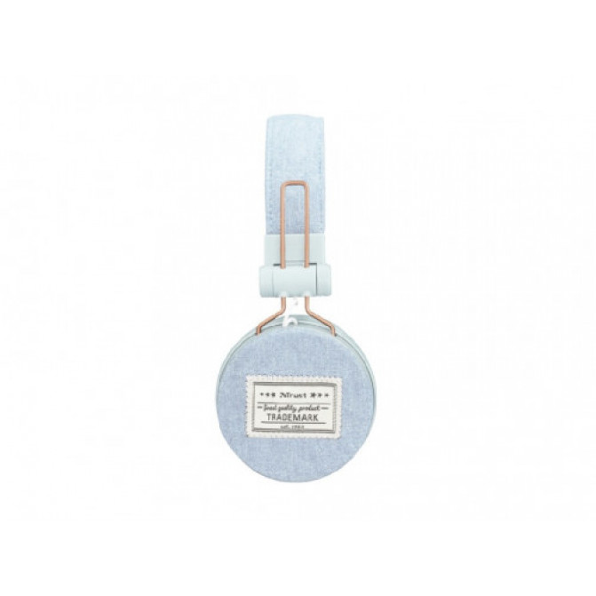 Наушники Trust Fyber, On-ear Stereo headphones with denim design, Blue