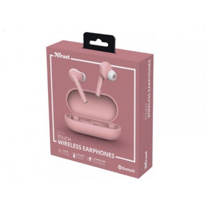 Наушники беспроводные Trust Nika Touch Bluetooth Wireless TWS Earphones - Pink