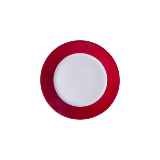Тарелка белая 8" с красными краями для сублимации
