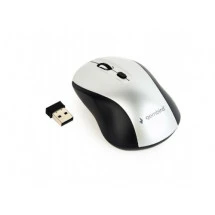 Mouse Gembird  Wireless MUSW-4B-02-BS, USB, Black/Silver, 2.4 GHz, 4-button, 800/1200/1600dpi