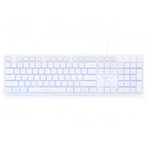 Tastatura Gembird KB-UML3-01-W-RU Silent, 3-color backlight, 12 practical multimedia hotkeys, RU layout, USB, White