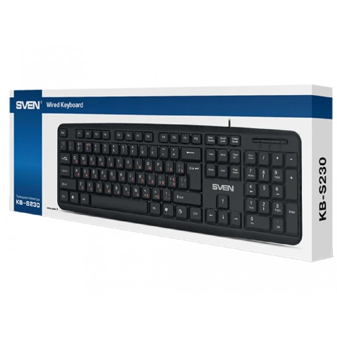 Tastatura SVEN KB-S230, Splash proof, Black, USB