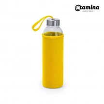 Bidon CAMU 4040 de sticlă de 500 ml și husă galben cu bandă agățătoare pentru transport