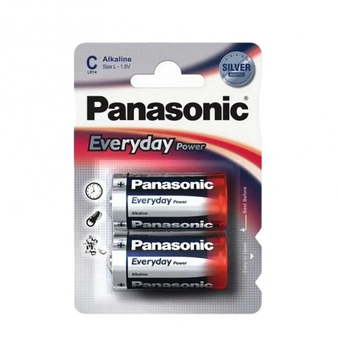 Батарейки Panasonic Alkaline EVERDAY Power 1.5V Blister*2, LR14REE/2BR