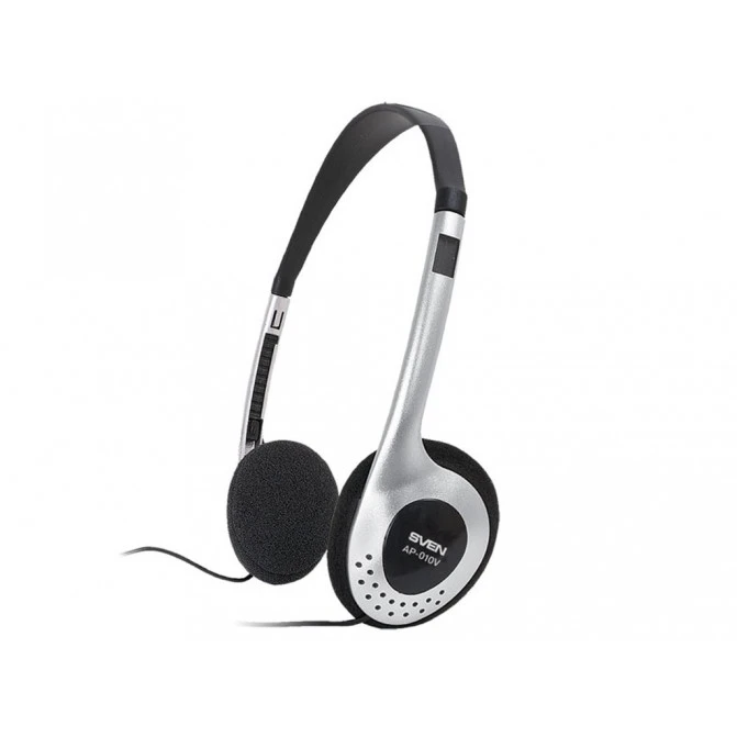 Наушники SVEN AP-010V, с регулятором громкости, 2.0m, Black/Silver