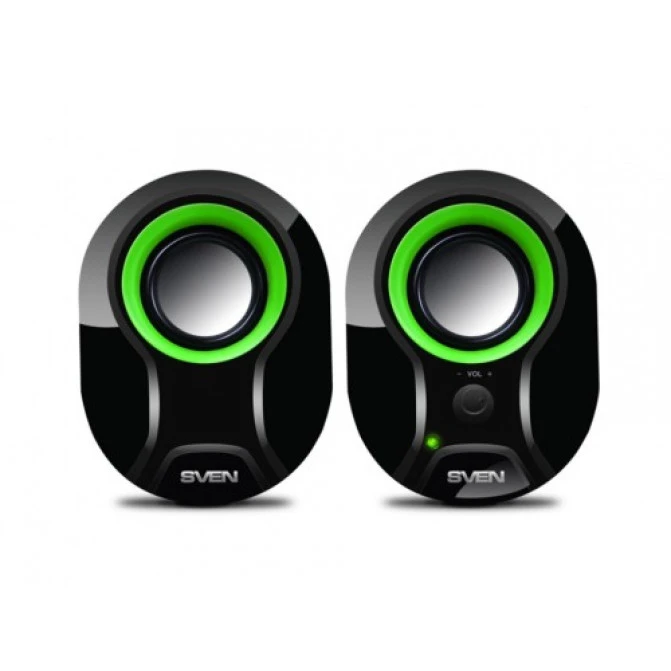Колонки SVEN 290 Black/Green, 5w, USB power, DC 5V