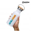 Bidon pentru sublimare BOINA  4039 din oțel inoxidabil 304 și bambus 650ml. alb