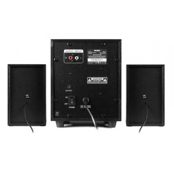 Boxe SVEN MS-107 Black,  2.1 / 5W + 2x2.5W RMS, master volume control and bass, all wooden, (sub.4" + satl.3")