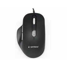 Mouse Gembird MUS-6B-02, 6-button wired optical mouse with LED edge light effects, 1200-3600dpi, USB, Black