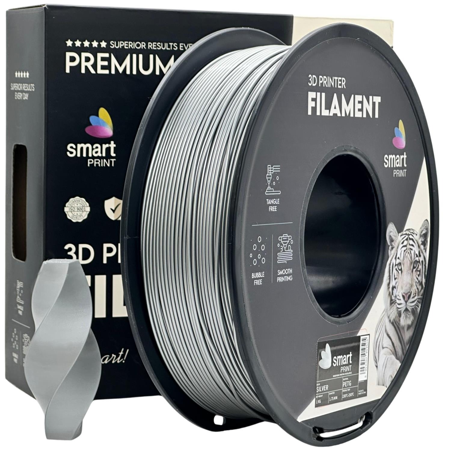 Філамент Smart Print PETG 1.75mm 1кг Silver