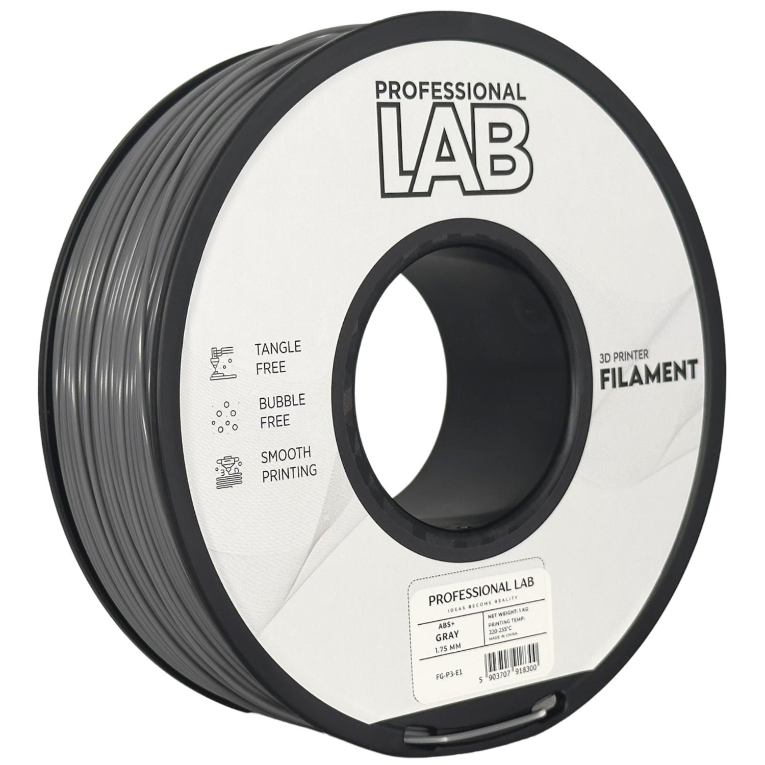 Professional Lab FG-P3-E1, 3D filament, ABS+, 1,75mm, 1000g, Grey