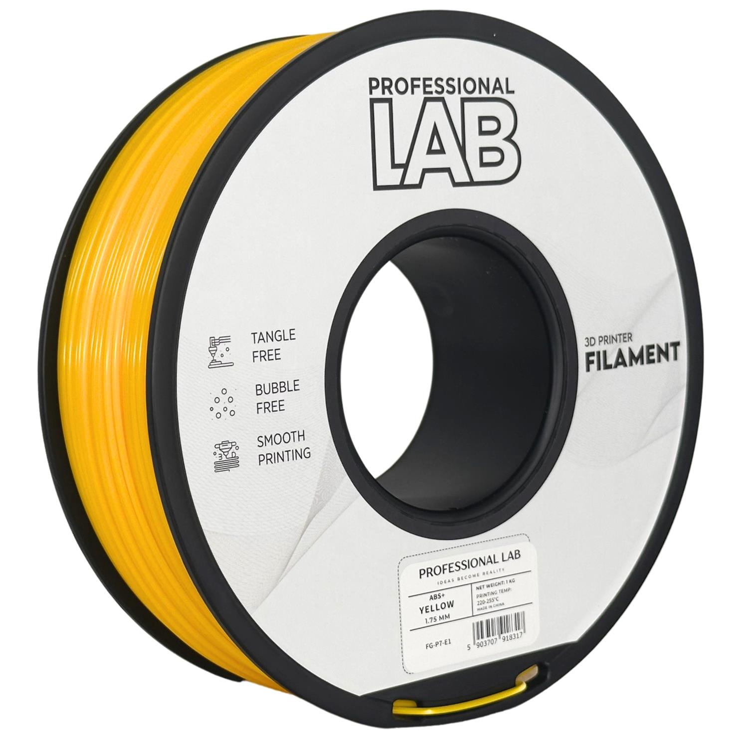 Professional Lab FG-P7-E1, 3D filament, ABS+, 1,75mm, 1000g, Yellow